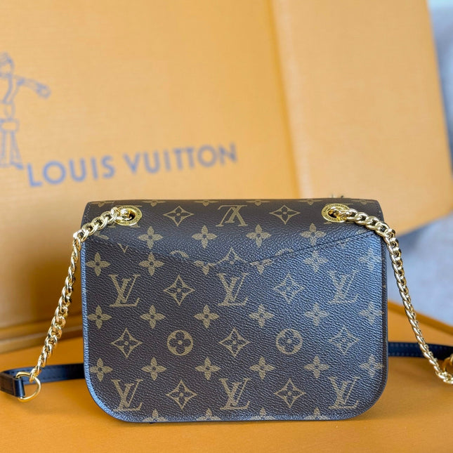LV 25S CHAIN BAG 24 IN BROWN MONOGRAM CANVAS GOLD HARDWARE