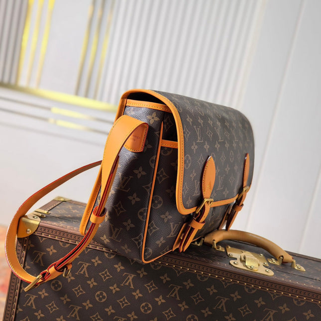 LV 25S SATCHEL BAG 35 IN BROWN CANVAS MONOGRAM GOLD HARDWARE