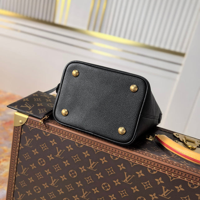 LV 25S LOW KEY ALL IN BB 18 IN BLACK CALFSKIN GOLD HARDWARE