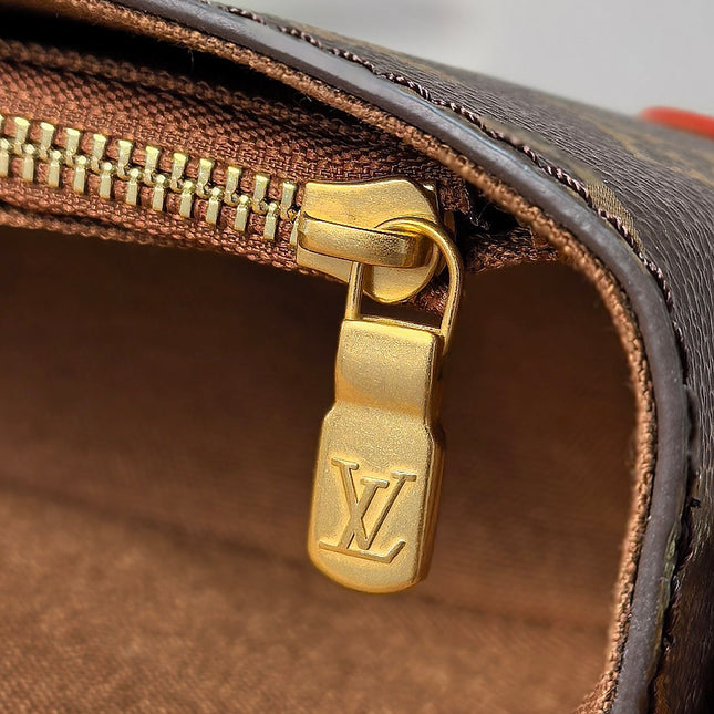 LV 25S MINI STEAMER 18 IN DARK BROWN CANVAS MONOGRAM GOLD HARDWARE