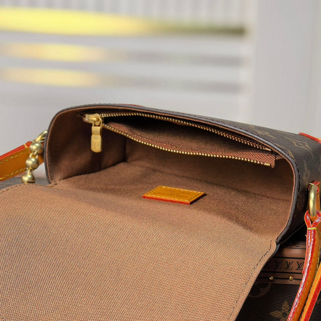 LV 25S MINI STEAMER 18 IN DARK BROWN CANVAS MONOGRAM GOLD HARDWARE