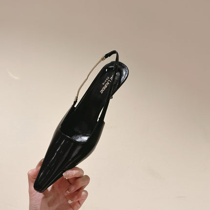 BLAKE SLINGBACK PUMPS 80 IN BLACK LEATHER