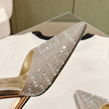 FENDI SEQUINS HIGH-HEELED SLINGBACK 85MM GOLD