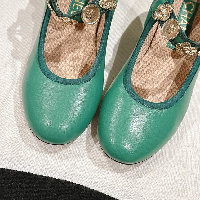 CC HIGH MARY JANE SEA GREEN LAMBSKIN
