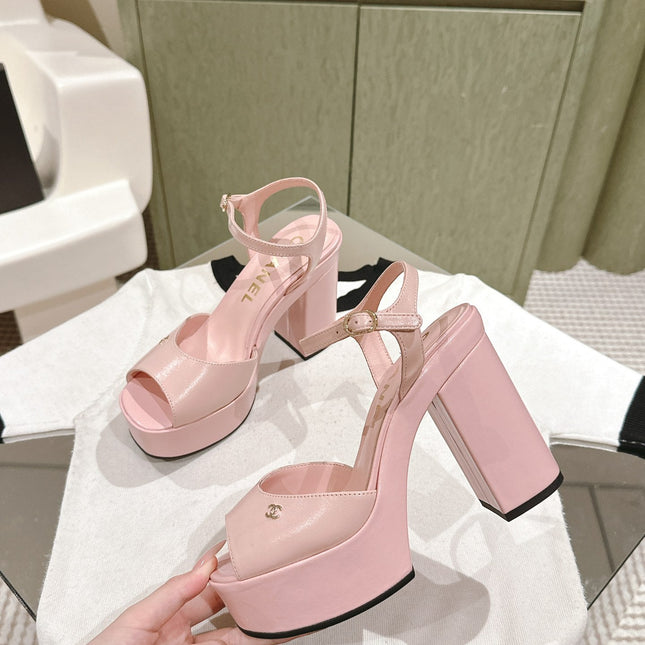 CC HIGH SANDAL LIGHT PINK CALFSKIN