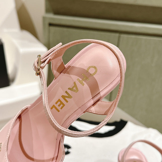 CC HIGH SANDAL LIGHT PINK CALFSKIN