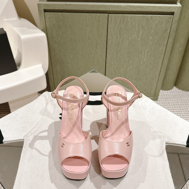 CC HIGH SANDAL LIGHT PINK CALFSKIN