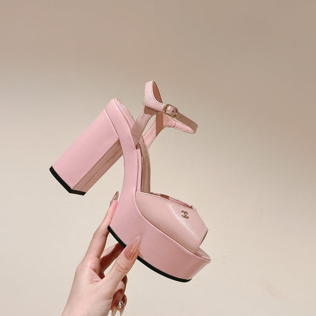 CC HIGH SANDAL LIGHT PINK CALFSKIN