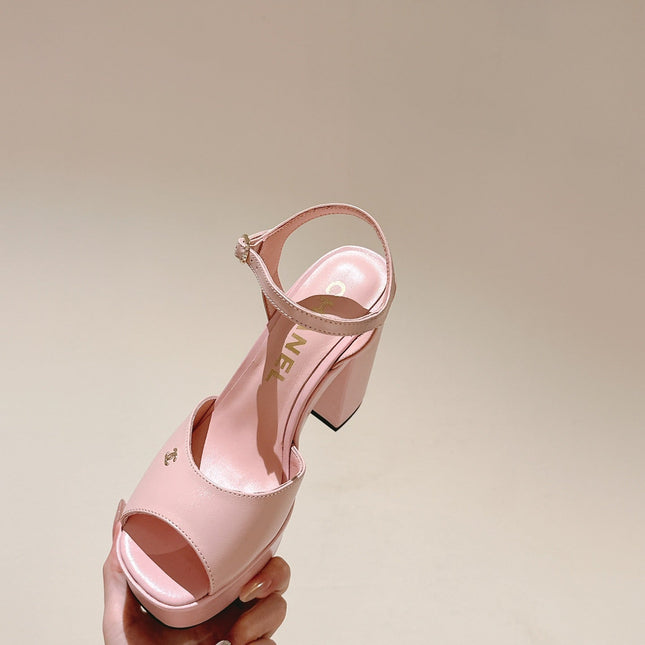 CC HIGH SANDAL LIGHT PINK CALFSKIN