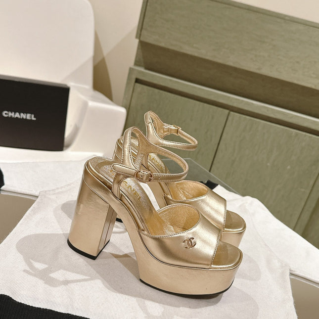 CC HIGH SANDAL GOLDEN CALFSKIN