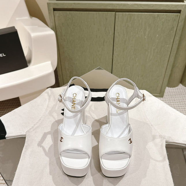 CC HIGH SANDAL WHITE CALFSKIN