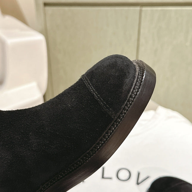 CC SHORT BOOTS BLACK SUEDE CALFSKIN