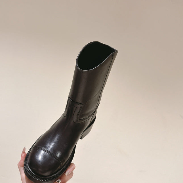 CC SHORT BOOTS BROWN CALFSKIN