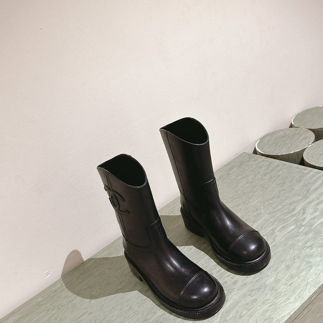 CC SHORT BOOTS BROWN CALFSKIN