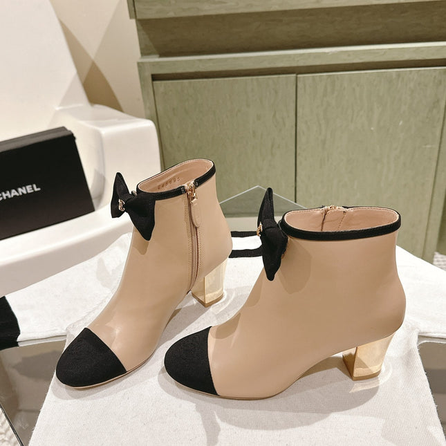 CC SHORT BOOST BEIGE CREAM PURE LAMBSKIN