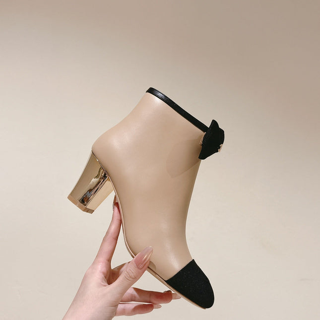 CC SHORT BOOST BEIGE CREAM PURE LAMBSKIN