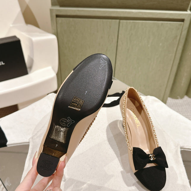 CC HIGH HEELS BEIGE CREAM CALFSKIN AND FABRIC