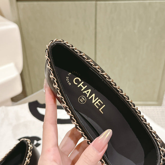 CC HIGH HEELS BLACK CALFSKIN AND FABRIC