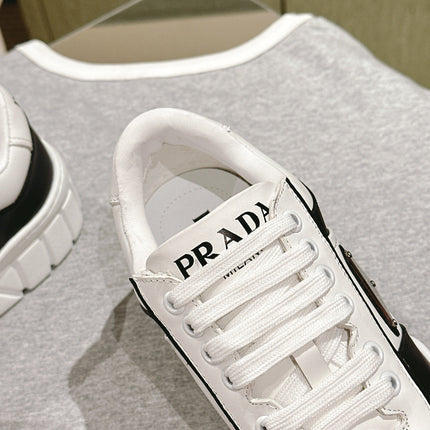 PRA FLATFORM SNEAKERS BLACK AND WHITE CALFSKIN