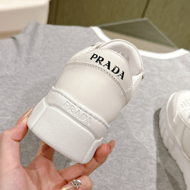 PRA FLATFORM SNEAKERS WHITE CALFSKIN