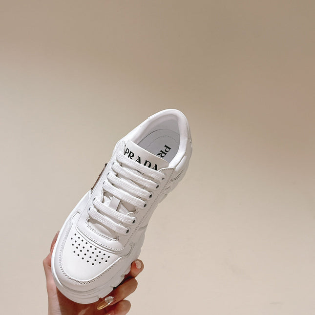 PRA FLATFORM SNEAKERS WHITE CALFSKIN