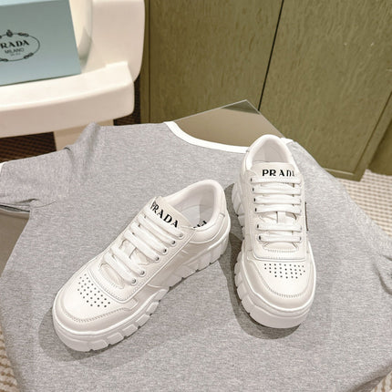 PRA FLATFORM SNEAKERS WHITE CALFSKIN