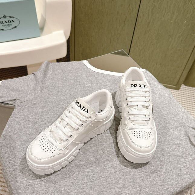 PRA FLATFORM SNEAKERS WHITE CALFSKIN