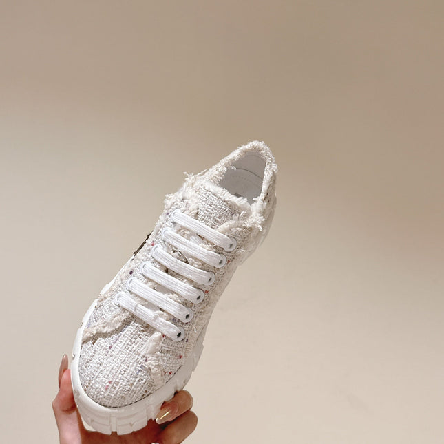 PRA DOUBLE WHEEL RE-NYLON GABARDINE SNEAKERS BEIGE FABRIC