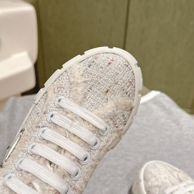 PRA DOUBLE WHEEL RE-NYLON GABARDINE SNEAKERS BEIGE FABRIC