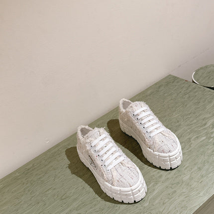 PRA DOUBLE WHEEL RE-NYLON GABARDINE SNEAKERS BEIGE FABRIC