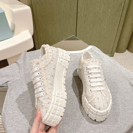 PRA DOUBLE WHEEL RE-NYLON GABARDINE SNEAKERS BEIGE FABRIC