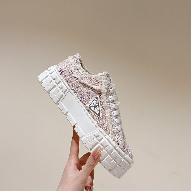 PRA DOUBLE WHEEL RE-NYLON GABARDINE SNEAKERS ALMOND FABRIC