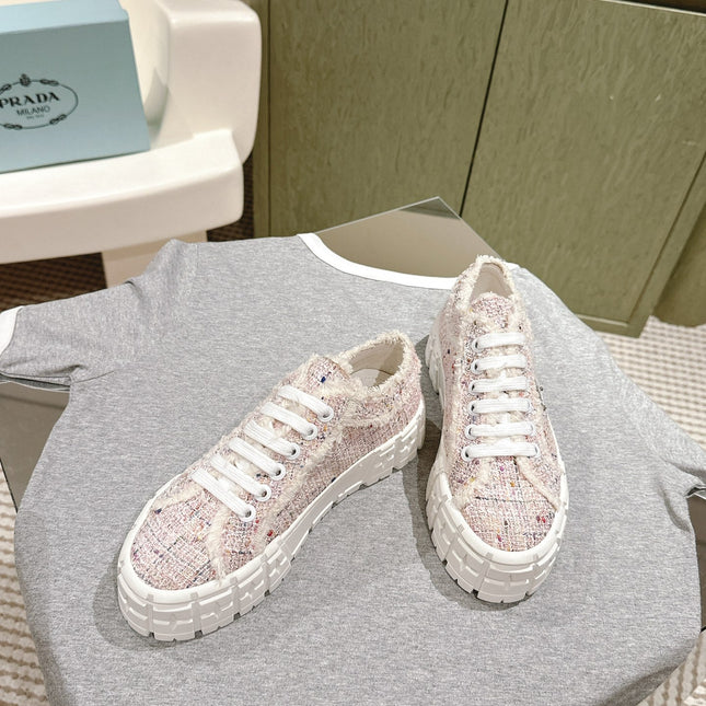 PRA DOUBLE WHEEL RE-NYLON GABARDINE SNEAKERS ALMOND FABRIC