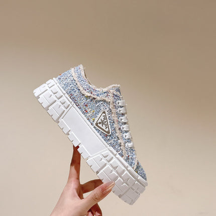 PRA DOUBLE WHEEL RE-NYLON GABARDINE SNEAKERS SKY FABRIC