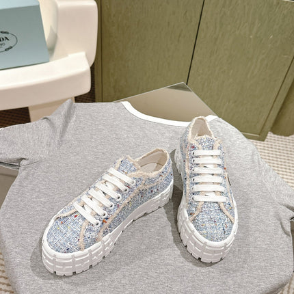 PRA DOUBLE WHEEL RE-NYLON GABARDINE SNEAKERS SKY FABRIC
