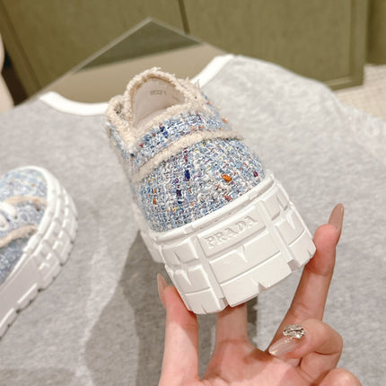 PRA DOUBLE WHEEL RE-NYLON GABARDINE SNEAKERS SKY FABRIC