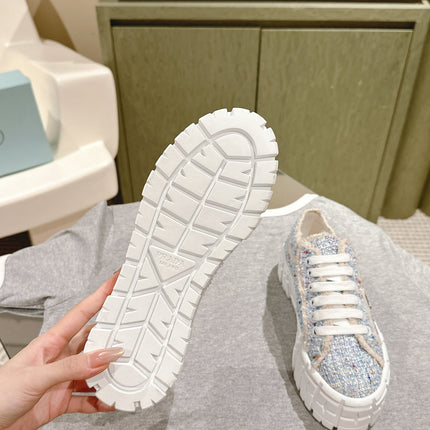 PRA DOUBLE WHEEL RE-NYLON GABARDINE SNEAKERS SKY FABRIC