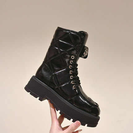 MARTIN BOOTS IN BLACK EMBROIDERED CALFSKIN