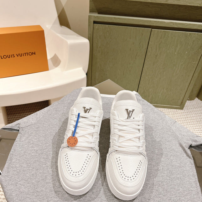 LV TRAINER SNEAKER IN WHITE CALFSKIN