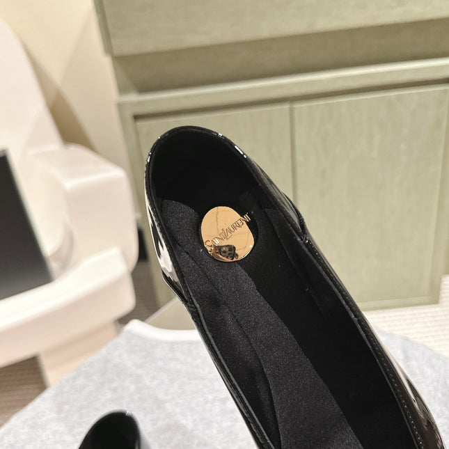 BALLERINA FLATS IN BLACK PATENT CALFSKIN