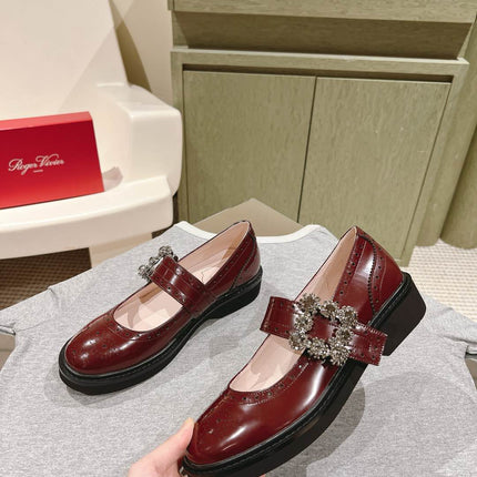 VIV' RANGERS MARY JANES IN BURGUNDY RED CALFSKIN