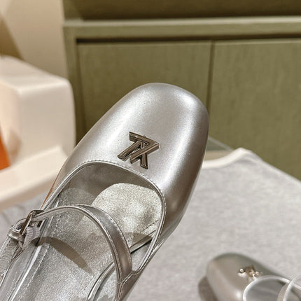 SWING HIGH MARY JANE 55 MM IN SILVER PATENT CALFSKIN