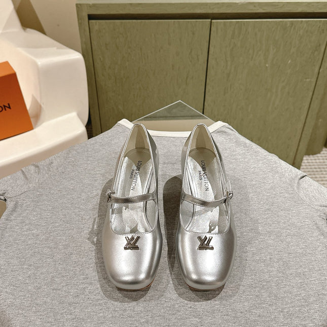 SWING HIGH MARY JANE 55 MM IN SILVER PATENT CALFSKIN