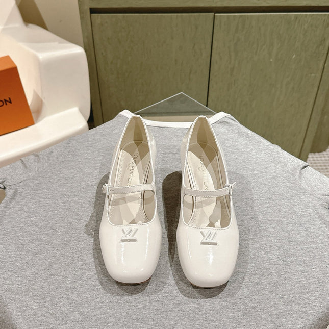 SWING HIGH MARY JANE 55 MM IN WHITE PATENT CALFSKIN
