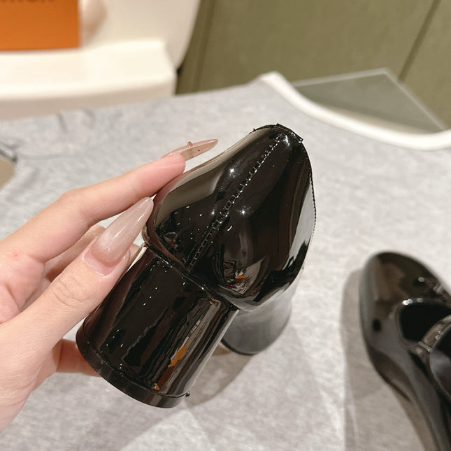 SWING HIGH MARY JANE 55 MM IN BLACK PATENT CALFSKIN