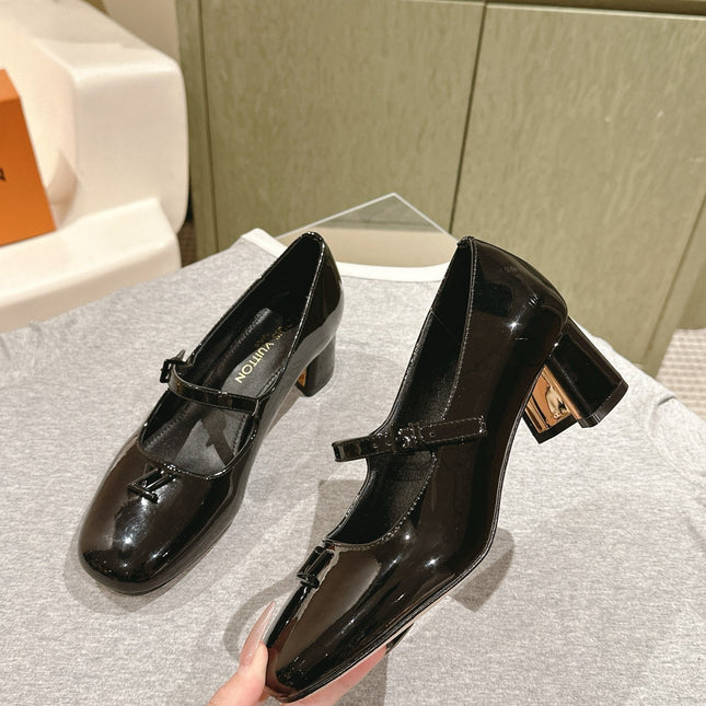 SWING HIGH MARY JANE 55 MM IN BLACK PATENT CALFSKIN