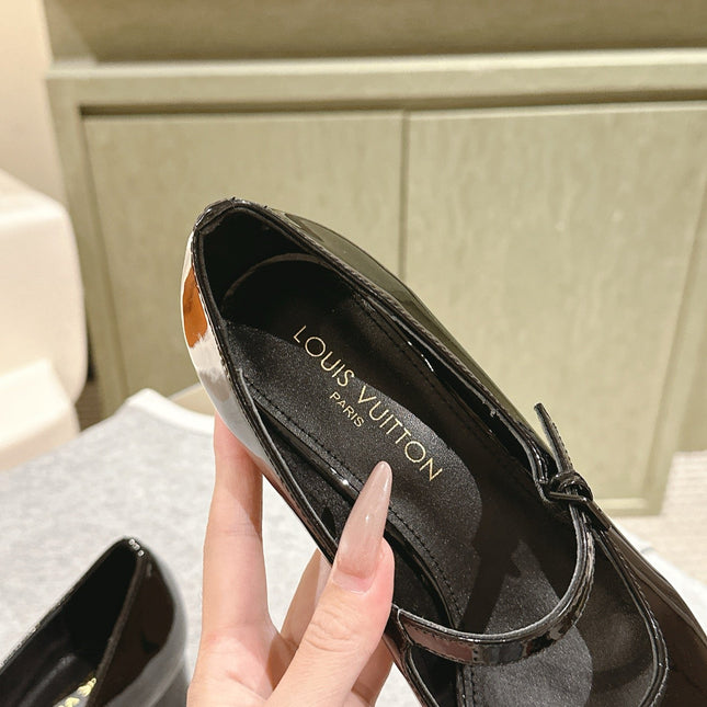 SWING HIGH MARY JANE 55 MM IN BLACK PATENT CALFSKIN
