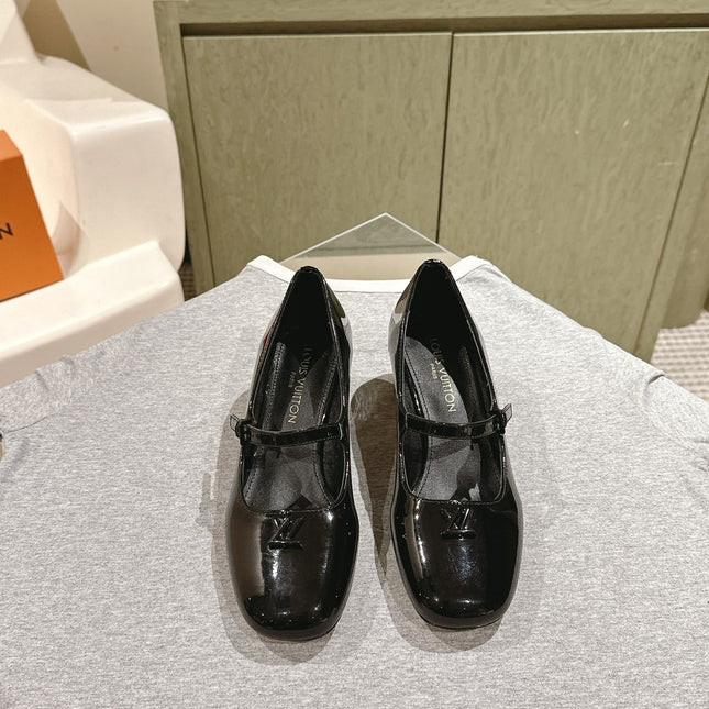SWING HIGH MARY JANE 55 MM IN BLACK PATENT CALFSKIN