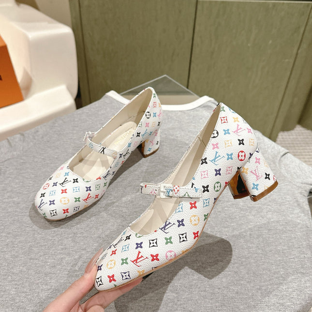 SWING HIGH MARY JANE 55 MM IN WHITE MONOGRAM CALFSKIN