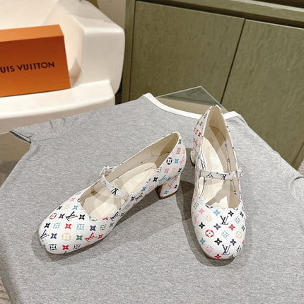 SWING HIGH MARY JANE 55 MM IN WHITE MONOGRAM CALFSKIN